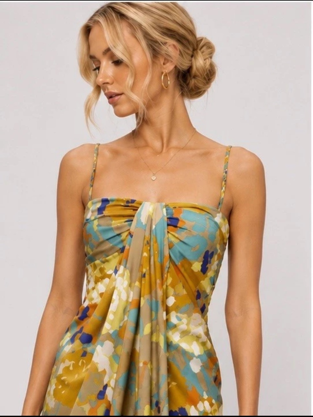 $385 Diane von Furstenberg 'Edythe' 100% Silk Crepe de Chine Dress, Dune Flowers